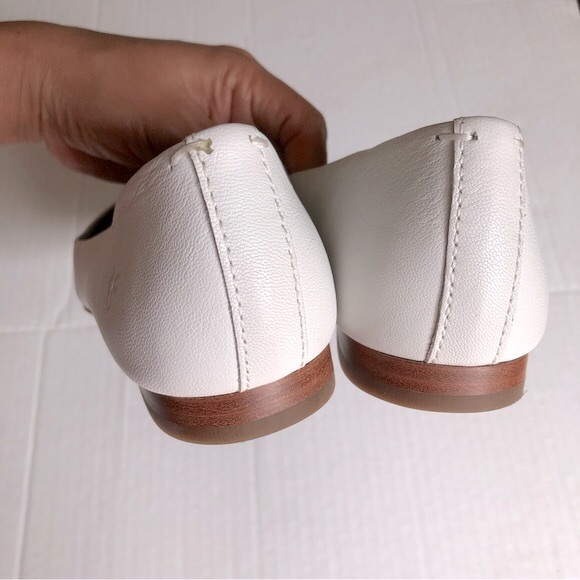 Frye Womens Dana white Square-toe Leather Heel Ballet Flats Shoes 9 - Picture 7 of 12